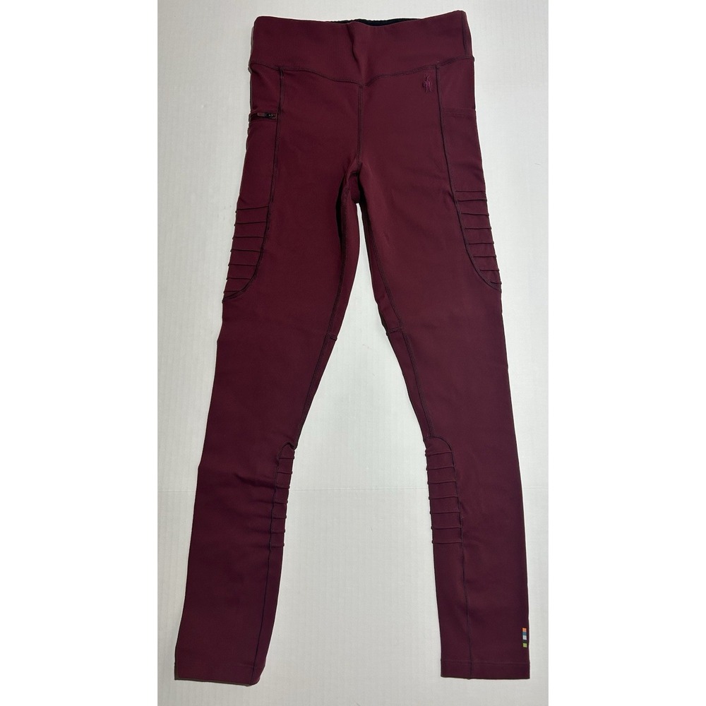 Smartwool Merino Wool Sport Women's Small Moto Leggings SW016337 Gym Running EUC